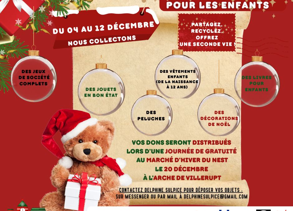 Offrez un Noël solidaire aux enfants avec la Zone de Gratuité d’ACTE !