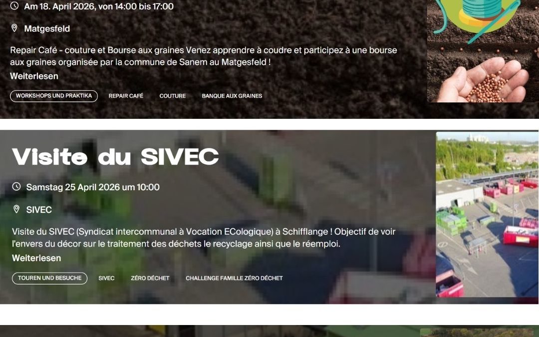 Challenge Familles Presque Zéro Déchet : découvrez les prochains ateliers !